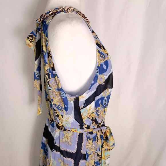 Bold Elements Cut to Curve Halter Maxi Sundress Multicolor Print Size XL - Picture 11 of 14